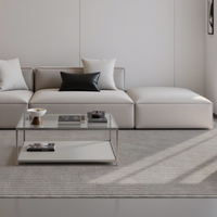 Modern Heavy-Duty Soft Solid Color Tufted High Pile Waterproof Polypropylene Carpet Rug Sound-Absorbing Anti-Flattening Floor