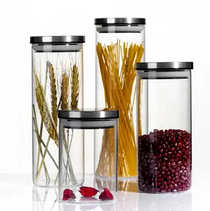 Offre Spéciale verre mason jars cuisine en verre hermétique récipient en verre de stockage avec couvercle en acier inoxydable