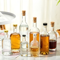 Botol Kaca Transparan untuk Liquor Gin Whisky dengan Tutup, Finishing Matte Acid Etch Kustom, Ukuran 500ml 700ml 750ml