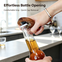 Ouvre-bouteille en bois gravé au laser avec cordon en cuir, logo personnalisé, ouvre-bouteille cadeau pour bar