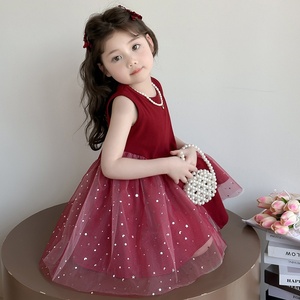 Abito Morbido in Tulle Rosso Scintillante Lavorato all'<span class=keywords><strong>Uncinetto</strong></span> per Bambine, Collezione Estate 2026, Elegante Vestito da Principessa alla Moda per Bambine Piccole - Product Image 4