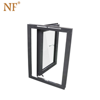 Ventana Francesa de Doble Vidrio Arqueada con Apertura Horizontal Pivotante