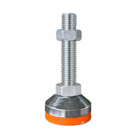 Pieds de nivellement D60*M16*L70 avec patin en PVC, base en acier galvanisé estampé, pieds de machine réglables pour meubles et équipements