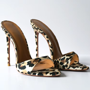 Nuevas Sandalias de Tacón Alto y Fino de 12 cm con Estampado de Leopardo, Personalizadas, con Punta en Pico, Sexys, para Mujer - Product Image 1