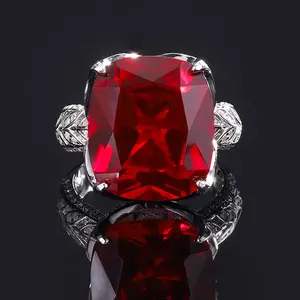 Nuovo anello di lusso 14*16 stile diamante per le donne belle Anillos gioielli 925 Bizuteria anelli Color argento gemma anelli