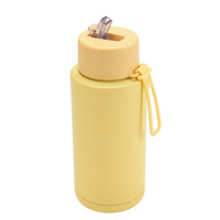Bouteille d'eau sport sans BPA 32oz, gourde isotherme en acier inoxydable pour boissons froides et chaudes 1000ml avec paille