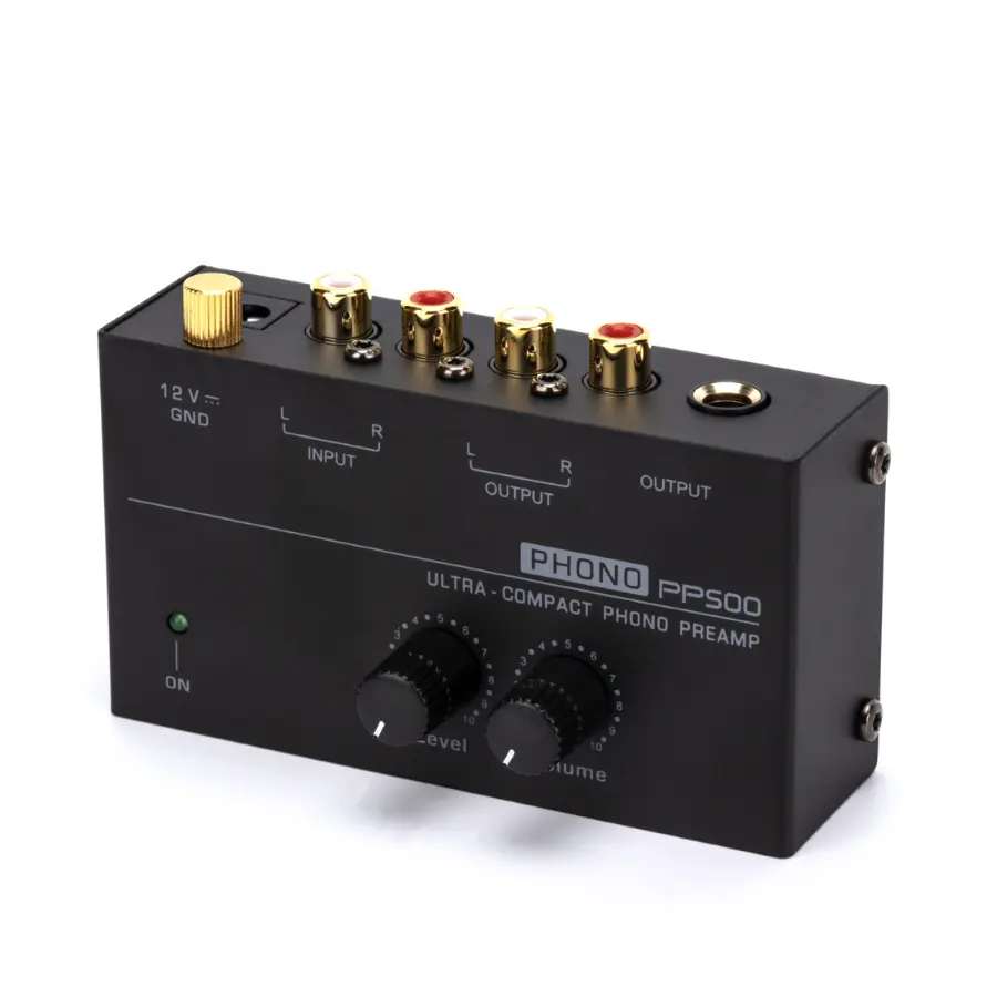 P500 Phono Preamp AMP 4 kênh khuếch đại âm thanh phòng thu nhà bàn xoay mini Preamp