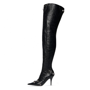 Bottes longues pour femmes avec ornements métalliques, couleurs et tailles personnalisées, bottes hautes au-dessus du genou, bottines cuissardes pour femme, chaussures en promotion - Product Image 2
