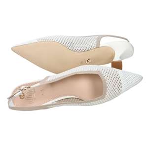 Gold & Gold Donna Slingback Heeled Sandals White Beige 6 Cm Heel Size 37 - Product Image 6