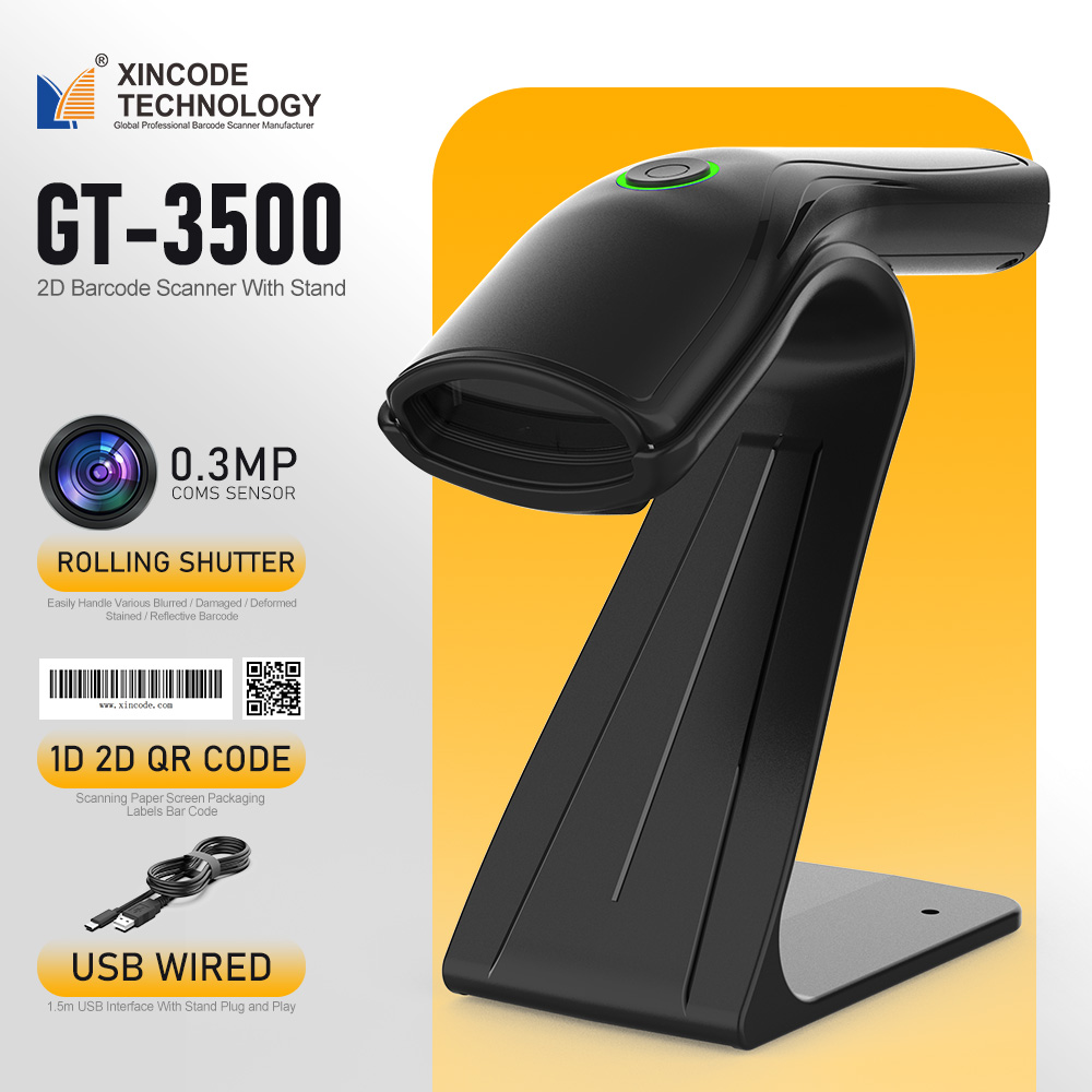 X-3500 Noir 2D USB Filaire Avec Support 129