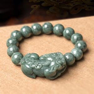 หยกธรรมชาติปี่ซิ่วสร้อยข้อมือหยกเครื่องประดับผู้ชายสไตล์จีนของขวัญพร้อมใบรับรองการออกแบบดั้งเดิม SL01 - Product Image 2