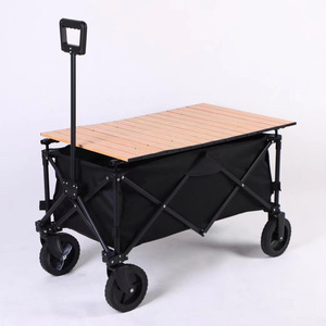 Troli Roda taman portabel antiair, troli toko lipat bingkai logam pegangan dapat diatur untuk penyimpanan - Product Image 4