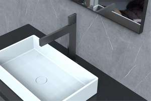 浴室用真鍮製ブラシ付きニッケルミキサー蛇口デッキ取り付け温水冷水キッチン用屋外用センサーセンス - Product Image 4