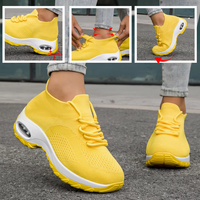 Chaussures de marche classiques pour femmes, respirantes, avec coussin d'air, dessus en coton, antidérapantes, légères, pour la course à pied, printemps automne