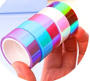 일기 스티커 테이프 핸드 카운트 테이프 접착 장식 Diy 레이저 다채로운 테이프 저널 용