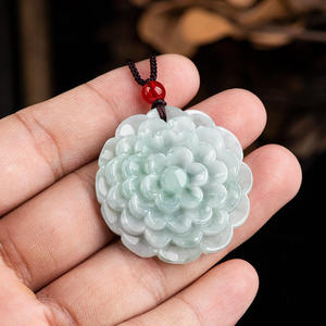 หยกธรรมชาติพม่า หยกดอกไม้สีเขียวอ่อน จี้หยกสำหรับผู้หญิง เครื่องประดับสไตล์จีน ของขวัญพร้อมใบรับรอง HJ21 - Product Image 3