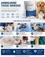 Colle adhésive vétérinaire stérile pour traumatismes, facile à utiliser pour chiens, chats et grands animaux – Soin rapide des plaies d'urgence, sans douleur