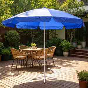 Sombrilla Grande para Patio Exterior con Bloqueo UV de 150 cm de Radio, Varillas Reforzadas, Resistente al Viento, Tela Oxford Impermeable, Parasol Comercial para Tiendas - Product Image 1