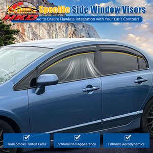 Para Honda Civic 06-11 Sedán, Visera Acrílica para Ventana, Protector Contra Sol y Lluvia, Deflector de 4 Piezas, Protección para Ventanas Laterales de Puerta de Coche - Product Image 3