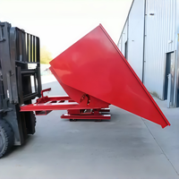 Bac à déchets industriel résistant à la rouille - Bac auto-vidant à commande par chariot élévateur pour les déchets de construction/la collecte des copeaux d'usine