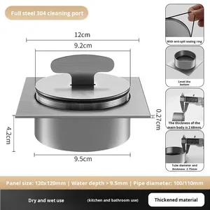 OEM Maintenance PVC All-steel American Style <b>Brushed</b> Surface Thickened 304 Stainless Steel Hotel Project Floor <b>Drain</b> Sewer - Product Image 2