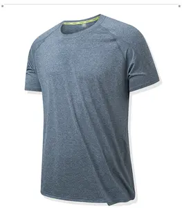 Оптовая продажа, высокое качество, Пользовательский логотип, летние повседневные полиэфирные нейлоновые дешевые однотонные спортивные мужские футболки