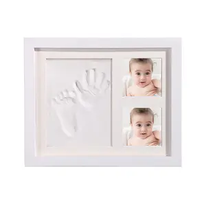 Cornice per foto con tampone d'inchiostro stampi per impronte di mani per bambini fai da te regalo per la prima cornice per impronte di mani per foto del bambino