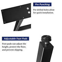 Pièces de meubles de haute qualité pieds de Table en fer forgé support de matériel de Table à manger en métal pieds de Table de banc en forme de A noirs