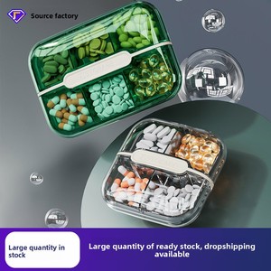 Organizador de Pastillas Semanal Portátil al por Mayor con 4/6 Compartimentos, Estuche de Almacenamiento de Vitaminas para Exteriores, Diseño Rectangular de Plástico Moldeado por Inyección - Product Image 3