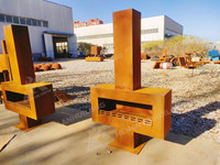 Cheminée en acier corten pour l'extérieur, robuste, avec cheminée, au prix le plus bas