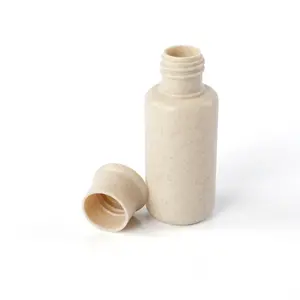 EN STOCK PET PP bouteille en plastique et pot ensemble de cosmétiques emballage extérieur multi taille biodégradable paille de blé shampooing bouteille distributeur