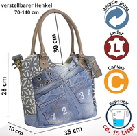 Sac fourre-tout en jean vintage personnalisé pour femme, sac bandoulière en denim tendance, sac à main en jean populaire