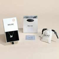 Ensemble de boîtes à bijoux en papier de luxe personnalisées, boîte à bijoux avec sac, boîte de rangement pour collier, boîte en carton, ensemble de sacs