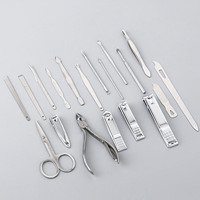 Ensemble coupe-ongles en acier inoxydable, 19 pièces, ciseaux pour peau morte, kit de nettoyage et de toilettage