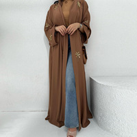 Ensemble Abaya Élégant Grande Taille 2026 Nouvelle Collection – Kaftan Femme à Manches Longues et Bordure Dentelle, Tenue de Soirée Formelle Musulmane