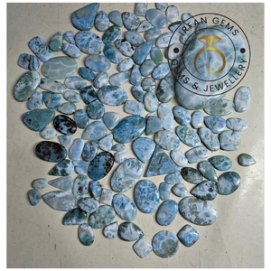 Cabochon de Larimar sélectionné, pierre précieuse naturelle de Larimar Sky Designer pour la création de bijoux, pierre de bijoux de style bohème en Larimar bleu - Product Image 4