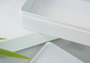 Lata <span class=keywords><strong>Rectangular</strong></span> de Metal con tapa para galletas, embalaje para galletas, Chocolate, regalo, color blanco, Extra grande - Product Image 4