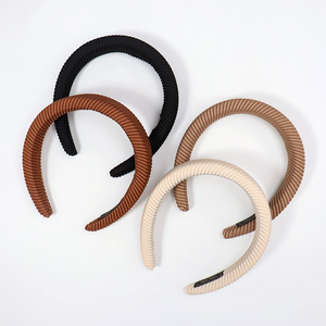 Banda Ancha de sarga para el pelo para mujer, diadema de esponja para el pelo, diadema de color sólido para lavado de cara, accesorios para el cabello de moda - Product Image 3