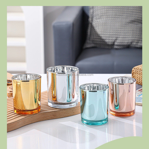 Ingrosso <span class=keywords><strong>portacandele</strong></span> placcato <span class=keywords><strong>oro</strong></span>, argento, <span class=keywords><strong>oro</strong></span> rosa, colore blu, vasetti di candela di lusso da 7oz 220ml per la fabbricazione - Product Image 4