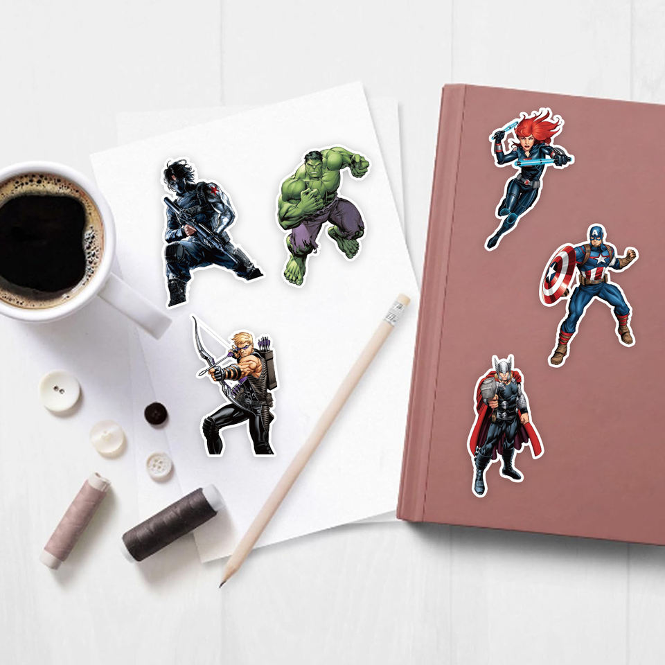 Marvel Computer Stickers 50 Pcs Marvel Heroes Stickers Cute Waterproof Laptop Computer ...