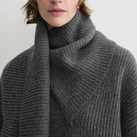 Nouveaux pulls en laine tricotés pour l'automne et l'hiver, écharpes longues côtelées épaisses, pulls tricotés et pulls tricotés simples de couleur unie