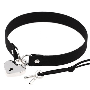 Collier ras du cou minimaliste à la personnalité affirmée, avec cœurs exagérés, cadenas et clé, style punk, bondage sexy, corde à nouer - Product Image 2