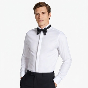 Premium White Tuxedo <strong>Shirt</strong> for Men <strong>Wing</strong> <strong>Collar</strong> and Hidden Placket Regular Fit Formal Wear for Wedding Parties Business - Product Image 5