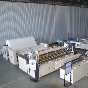 Rebobinadora de Papel Higiénico de Alta Velocidad XINJIUZOU-3000, Fabricante de Máquinas Automáticas para Enrollar Papel - Product Image 1