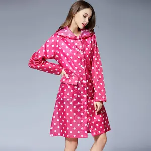Dot Girl Lady Chubasquero con capucha para mujer, viaje al aire libre, impermeable, tela para montar, chubasquero para mujer, Poncho, ropa impermeable larga, chaqueta para lluvia - Product Image 4