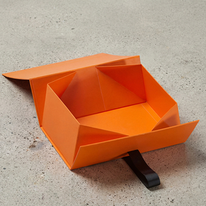 <span class=keywords><strong>Caja</strong></span> de regalo creativa plegable de <span class=keywords><strong>origami</strong></span> naranja con asa - Product Image 1