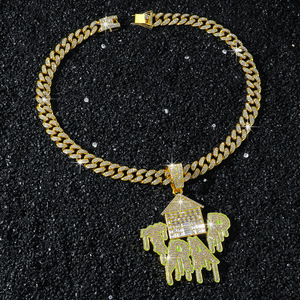 Nuevo Collar con Colgante de Letra Geométrica Chapado en Oro y Plata, Estilo Hiphop, con Características Únicas, en Oferta, para Hombre, Joyería de Moda - Product Image 4