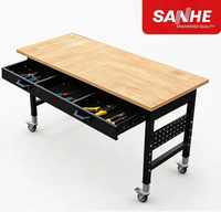 Banc de travail professionnel réglable 48 pouces, hauteur 31,5-39,4 pouces, capacité 2000 lb, cadre en acier thermolaqué