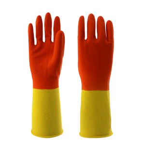 قفازات لاتكس مزدوجة اللون 50-31 جم صناعية مقاومة للماء ثقيلة ميكانيكية مريحة قابلة لإعادة الاستخدام آمنة متوسطة الحجم - Product Image 3