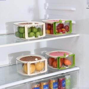 Multifunctional <b>Folding</b> Handle Fruit <b>Storage</b> With Lid Vegetable Drain Double-Layer Fresh-Keeping <b>Box</b> Custom Logo - Product Image 2